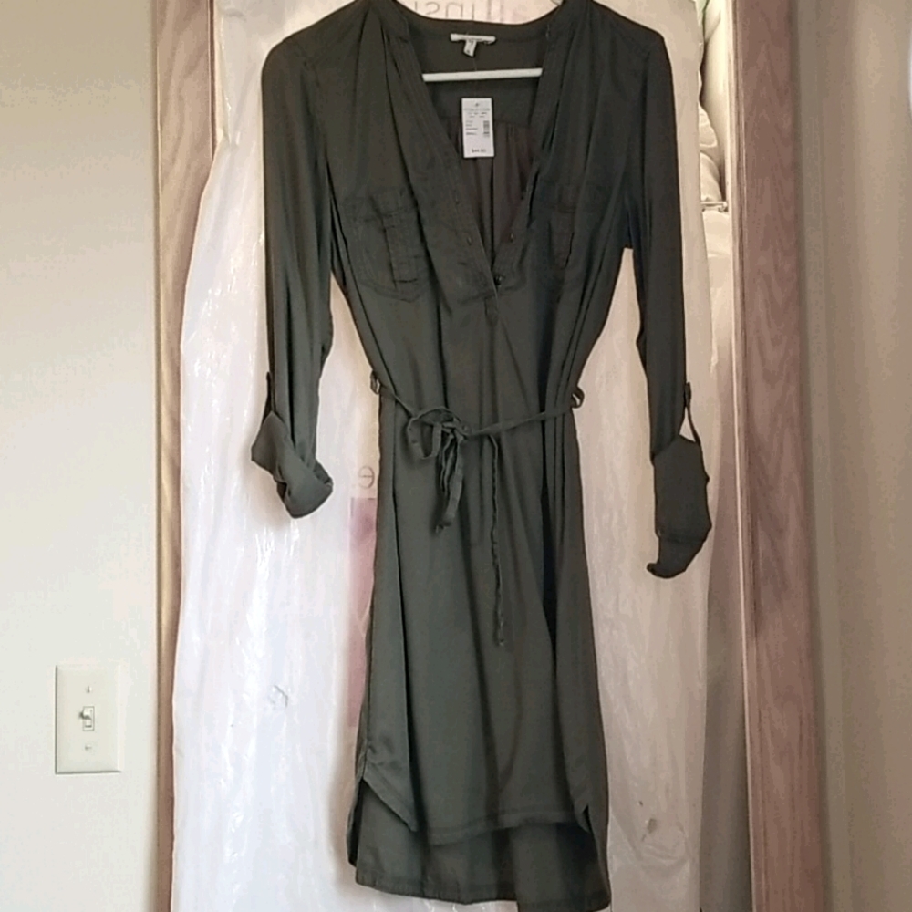 Maurices Olive Green 3/4 Length Sleeve Mini Dress